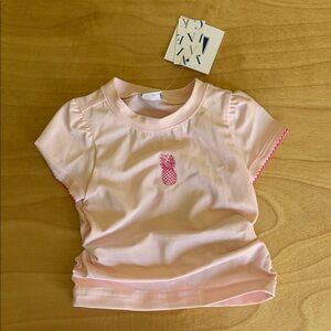 Janie and Jack Light Pink Short Sleeve Tee with Pink Pineapple